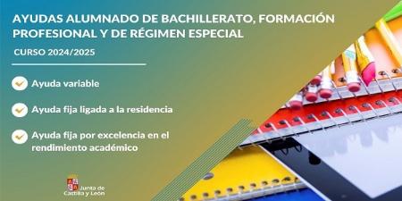 Imagen Ayudas para el alumnado de Bachillerato, Formación Profesional y Régimen Especial 2024/2025