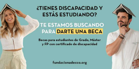 Imagen Becas para estudiantes de Grado, Master y FP con certificado de discapacidad.