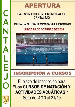 Imagen Piscina cubierta. Apertura e inicio de cursos